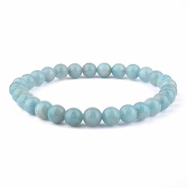 Trolleit blau Ø 6 mm Kugel | Perlen Armband flexibel und dehnbar Edelsteine Heilsteine bei Wunderstein24