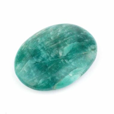 großer Amazonit Handschmeichler Madagaskar Ø 80 mm wunderschöne Farbe Edelsteine Heilsteine bei Wunderstein24