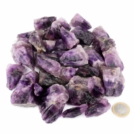 Amethyst Rohsteine dunkel Ø ca. 30 – 60 mm aus Deutschland | Erzgebirge Edelsteine Heilsteine bei Wunderstein24