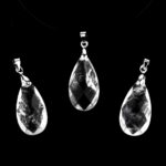Opalith facettierter Tropfen | Cabochon Anhänger mit Silber rhodinierter Öse Edelsteine Heilsteine bei Wunderstein24