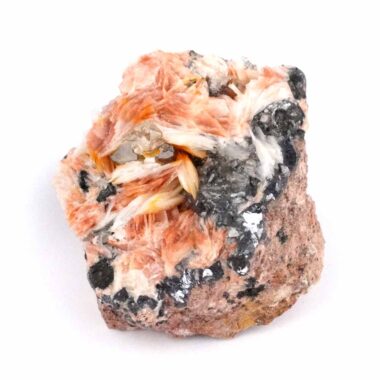 Cerussit Stufe auf Baryt mit Bleiglanz Ø 74 mm aus Marokko Edelsteine Heilsteine bei Wunderstein24