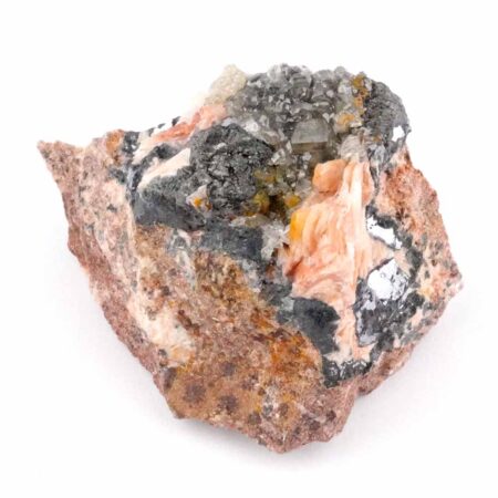 Cerussit Stufe auf Baryt mit Bleiglanz Ø 66 mm aus Marokko Edelsteine Heilsteine bei Wunderstein24