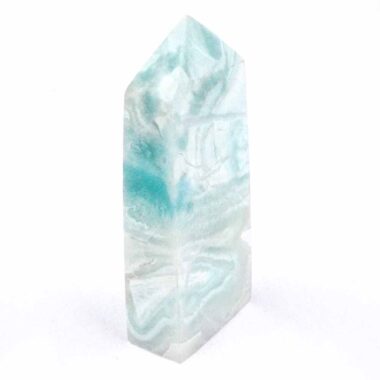 Larimar Natur Spitze Höhe 73 mm mit wunderschöner Maserung Edelsteine Heilsteine bei Wunderstein24