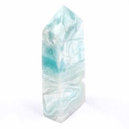 Larimar Natur Spitze Höhe 73 mm mit wunderschöner Maserung Edelsteine Heilsteine bei Wunderstein24