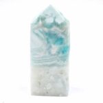 Larimar Natur Spitze Höhe 73 mm mit wunderschöner Maserung Edelsteine Heilsteine bei Wunderstein24