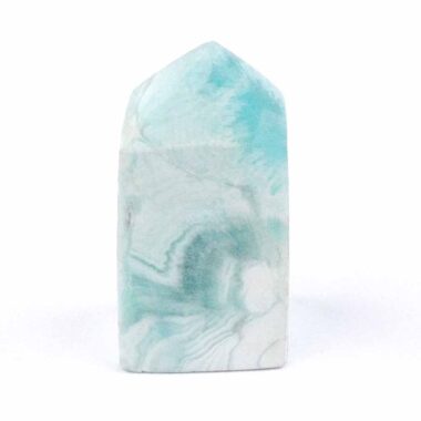 Larimar Natur Spitze Höhe 42 mm mit wunderschöner Maserung Edelsteine Heilsteine bei Wunderstein24