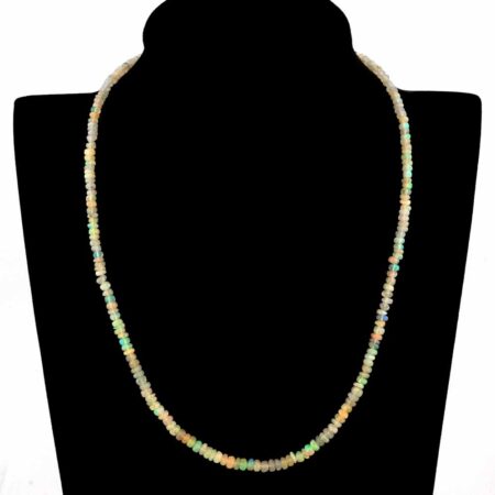 Opal Perlenkette ca. 45 cm mit 925 Sterling-Silber Verschluss aus Äthiopien Edelsteine Heilsteine bei Wunderstein24