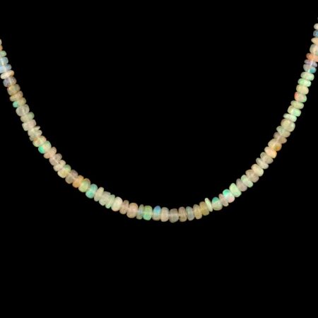 Opal Perlenkette ca. 45 cm mit 925 Sterling-Silber Verschluss aus Äthiopien Edelsteine Heilsteine bei Wunderstein24