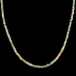 Opal Perlenkette ca. 45 cm mit 925 Sterling-Silber Verschluss aus Äthiopien Edelsteine Heilsteine bei Wunderstein24