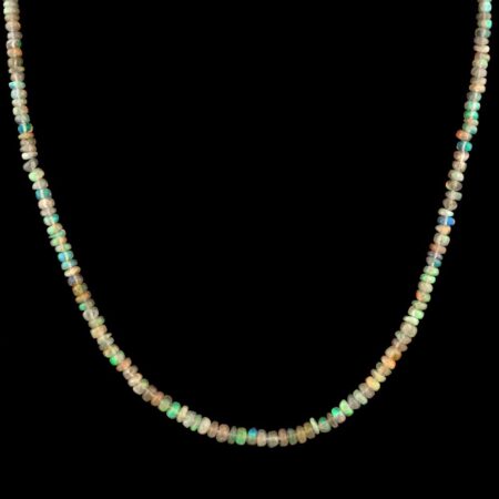 Opal Perlenkette ca. 45 cm mit 925 Sterling-Silber Verschluss aus Äthiopien Edelsteine Heilsteine bei Wunderstein24