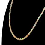 Opal Perlenkette ca. 45 cm mit 925 Sterling-Silber Verschluss aus Äthiopien Edelsteine Heilsteine bei Wunderstein24