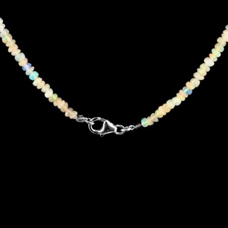 Opal Perlenkette ca. 45 cm mit 925 Sterling-Silber Verschluss aus Äthiopien Edelsteine Heilsteine bei Wunderstein24