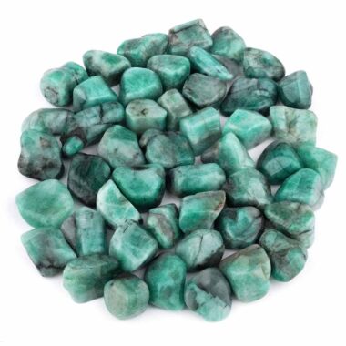 Smaragd Trommelsteine Ø ca. 20 – 30 mm in bester Farbe Edelsteine Heilsteine bei Wunderstein24