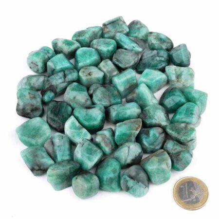 Smaragd Trommelsteine Ø ca. 20 – 30 mm in bester Farbe Edelsteine Heilsteine bei Wunderstein24