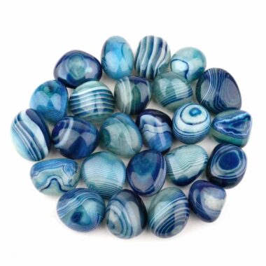 Achat | Streifenachat blau Trommelsteine Ø 28 – 40 mm Edelsteine Heilsteine bei Wunderstein24