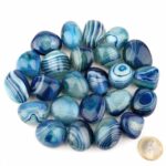 Achat | Streifenachat blau Trommelsteine Ø 28 – 40 mm Edelsteine Heilsteine bei Wunderstein24