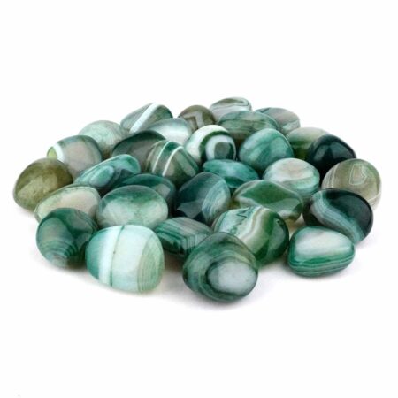 Achat | Streifenachat grün Trommelsteine Ø 25 – 40 mm Edelsteine Heilsteine bei Wunderstein24