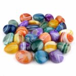 Achat | Streifenachat Mix bunte Mischung Trommelsteine 5 Farben Ø 25 – 40 mm Edelsteine Heilsteine bei Wunderstein24