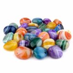 Achat | Streifenachat Mix bunte Mischung Trommelsteine 5 Farben Ø 25 – 40 mm Edelsteine Heilsteine bei Wunderstein24