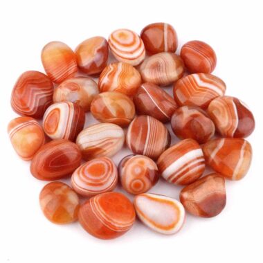 Achat | Streifenachat natur | orange Trommelsteine Ø 30 – 45 mm Edelsteine Heilsteine bei Wunderstein24
