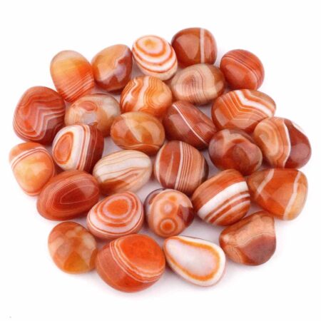 Achat | Streifenachat natur | orange Trommelsteine Ø 30 – 45 mm Edelsteine Heilsteine bei Wunderstein24