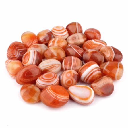 Achat | Streifenachat natur | orange Trommelsteine Ø 30 – 45 mm Edelsteine Heilsteine bei Wunderstein24