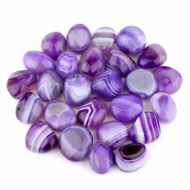 Achat | Streifenachat lila | violett Trommelsteine Ø 25 – 35 mm Edelsteine Heilsteine bei Wunderstein24 Achat | Streifenachat lila | violett Trommelsteine Ø 25 – 35 mm Edelsteine Heilsteine bei Wunderstein24