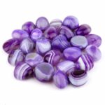 Achat | Streifenachat lila | violett Trommelsteine Ø 25 – 35 mm Edelsteine Heilsteine bei Wunderstein24