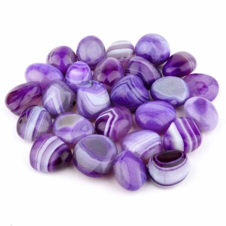 Achat | Streifenachat lila | violett Trommelsteine Ø 25 – 35 mm Edelsteine Heilsteine bei Wunderstein24