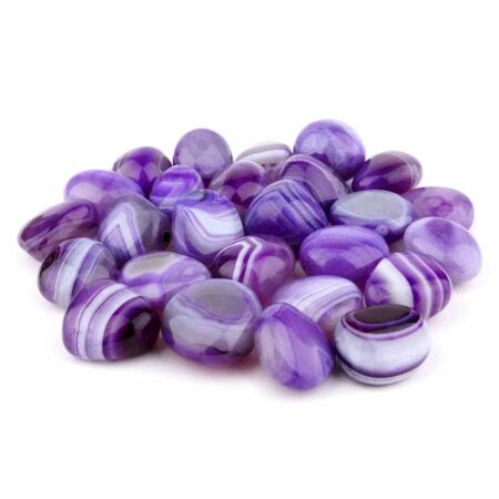 Achat | Streifenachat lila | violett Trommelsteine Ø 25 – 35 mm Edelsteine Heilsteine bei Wunderstein24