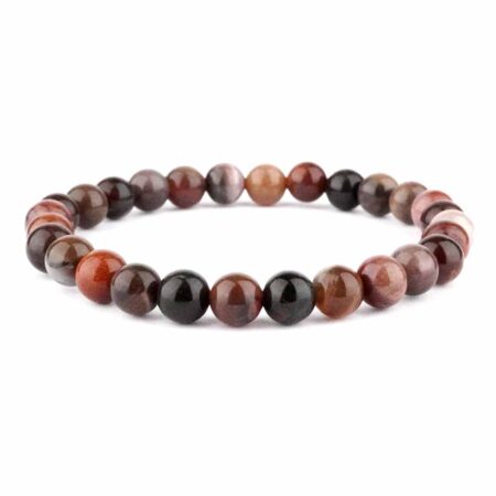 Versteinertes Holz Ø 6 mm Kugel Edelstein Armband flexibel und dehnbar Edelsteine Heilsteine bei Wunderstein24