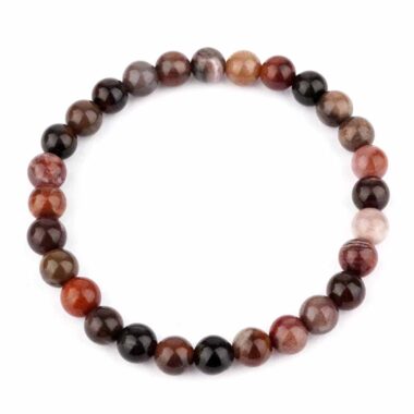 Versteinertes Holz Ø 6 mm Kugel Edelstein Armband flexibel und dehnbar Edelsteine Heilsteine bei Wunderstein24