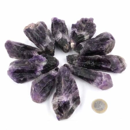 große Amethyst Rohsteine dunkel Ø ca. 70 – 100 mm aus Namibia in bester Qualität Edelsteine Heilsteine bei Wunderstein24