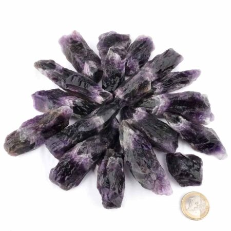 Amethyst Rohsteine dunkel Ø ca. 40 – 60 mm aus Namibia in bester Qualität Edelsteine Heilsteine bei Wunderstein24