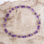 Ametrin | Amethyst & Citrin Ø 3,8 mm Kugel | Perlen Armband flexibel und dehnbar Edelsteine Heilsteine bei Wunderstein24