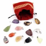 12 Stück verschiedene Edelstein – Anhänger Set im Geschenksäckchen Edelsteine Heilsteine bei Wunderstein24