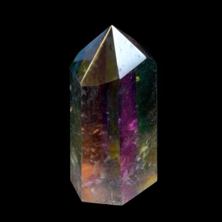große Aqua | Angel Aura Bergkristall Spitze Höhe 73 mm aus Brasilien Edelsteine Heilsteine bei Wunderstein24