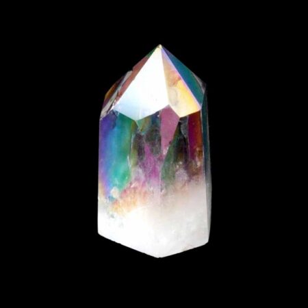 Aqua | Angel Aura Bergkristall Spitze Höhe 48 mm aus Brasilien Edelsteine Heilsteine bei Wunderstein24