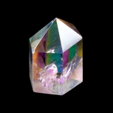 Aqua | Angel Aura Bergkristall Spitze Höhe 42 mm aus Brasilien Edelsteine Heilsteine bei Wunderstein24