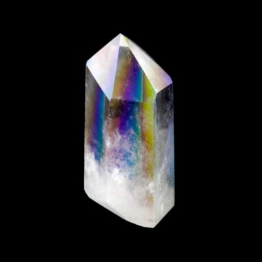 Aqua | Angel Aura Bergkristall Spitze Höhe 50 mm aus Brasilien Edelsteine Heilsteine bei Wunderstein24