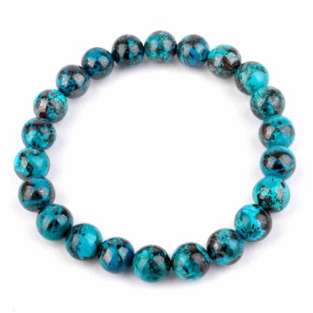 Chrysokoll Ø 8,9 mm Kugel Armband flexibel und dehnbar in bester Qualität Edelsteine Heilsteine bei Wunderstein24
