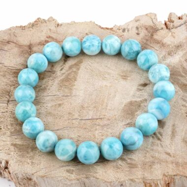 Larimar Ø 10 mm Kugel Edelstein Armband flexibel und dehnbar Edelsteine Heilsteine bei Wunderstein24