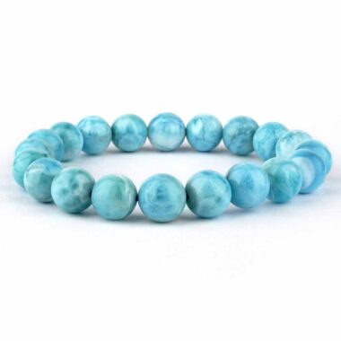 Larimar Ø 10 mm Kugel Edelstein Armband flexibel und dehnbar Edelsteine Heilsteine bei Wunderstein24