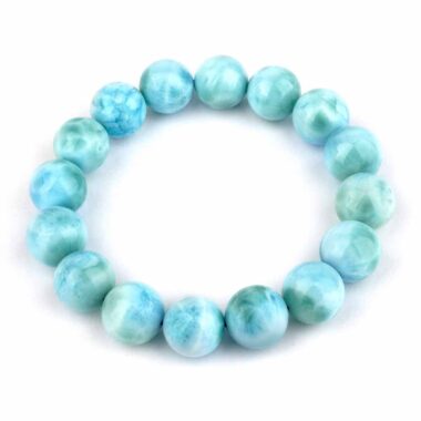 Larimar Ø 14 mm Kugel Edelstein Armband flexibel und dehnbar Edelsteine Heilsteine bei Wunderstein24