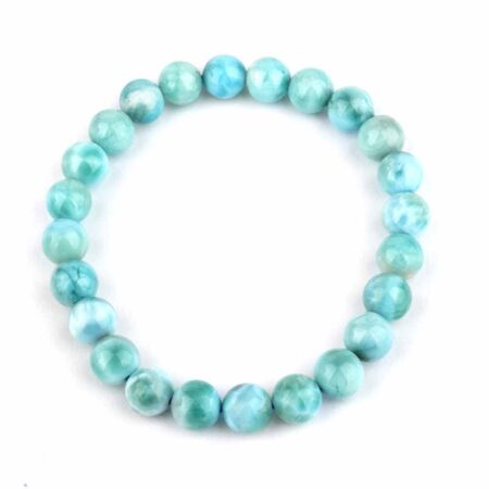 Larimar Ø 8 mm Kugel Edelstein Armband flexibel und dehnbar Edelsteine Heilsteine bei Wunderstein24