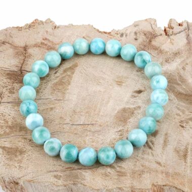 Larimar Ø 8 mm Kugel Edelstein Armband flexibel und dehnbar Edelsteine Heilsteine bei Wunderstein24