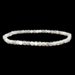 Mondstein weiß facettiertes Ø 3,6 mm Perlen Armband flexibel und dehnbar Edelsteine Heilsteine bei Wunderstein24