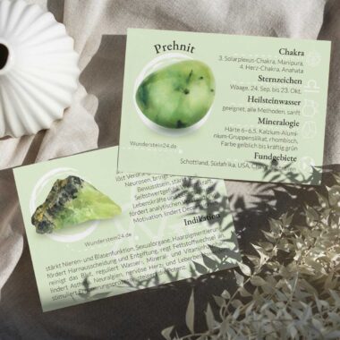 Prehnit Mineralien Bestimmungskärtchen Sammelkarte Edelsteine Heilsteine bei Wunderstein24 Prehnit Mineralien Bestimmungskärtchen Sammelkarte Edelsteine Heilsteine bei Wunderstein24