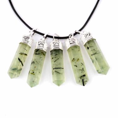 Prehnit Anhänger Spitze mit silberner Kappe & Öse Edelsteine Heilsteine bei Wunderstein24 Prehnit Anhänger Spitze mit silberner Kappe & Öse Edelsteine Heilsteine bei Wunderstein24