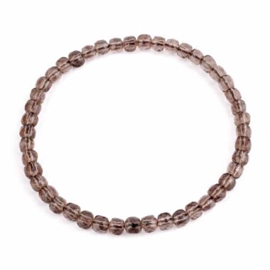 Rauchquarz facettiertes Ø 5 mm Perlen Edelstein Armband flexibel und dehnbar Edelsteine Heilsteine bei Wunderstein24